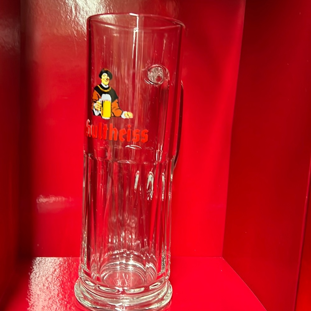 German Beer Glass Heavy Schultheiss Glass